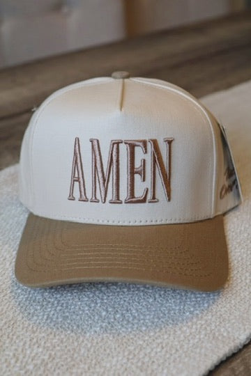 Amen Trucker Hat Tan
