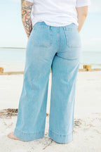 Classic wide-leg denim jeans