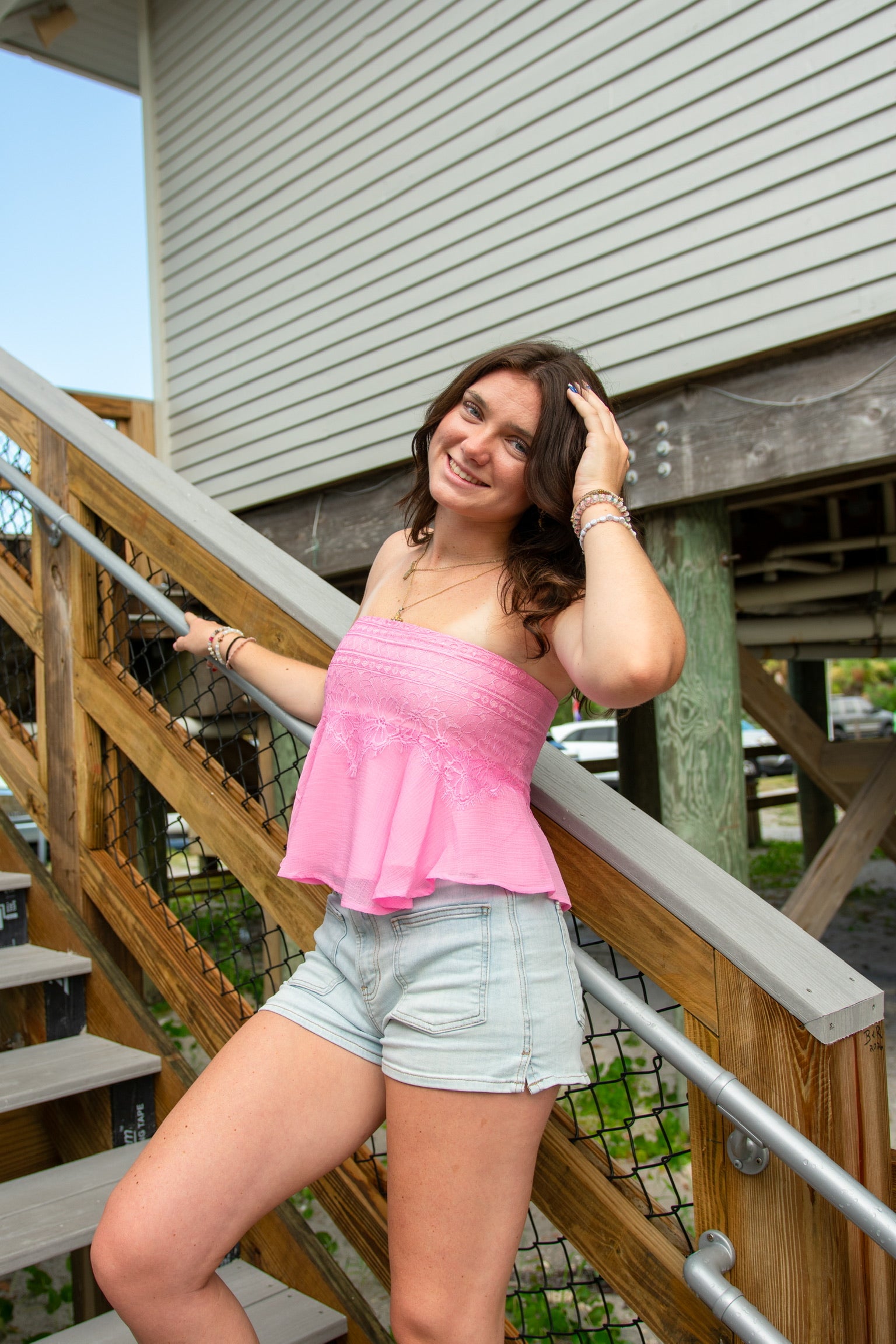Bubblegum Lace Tube Top
