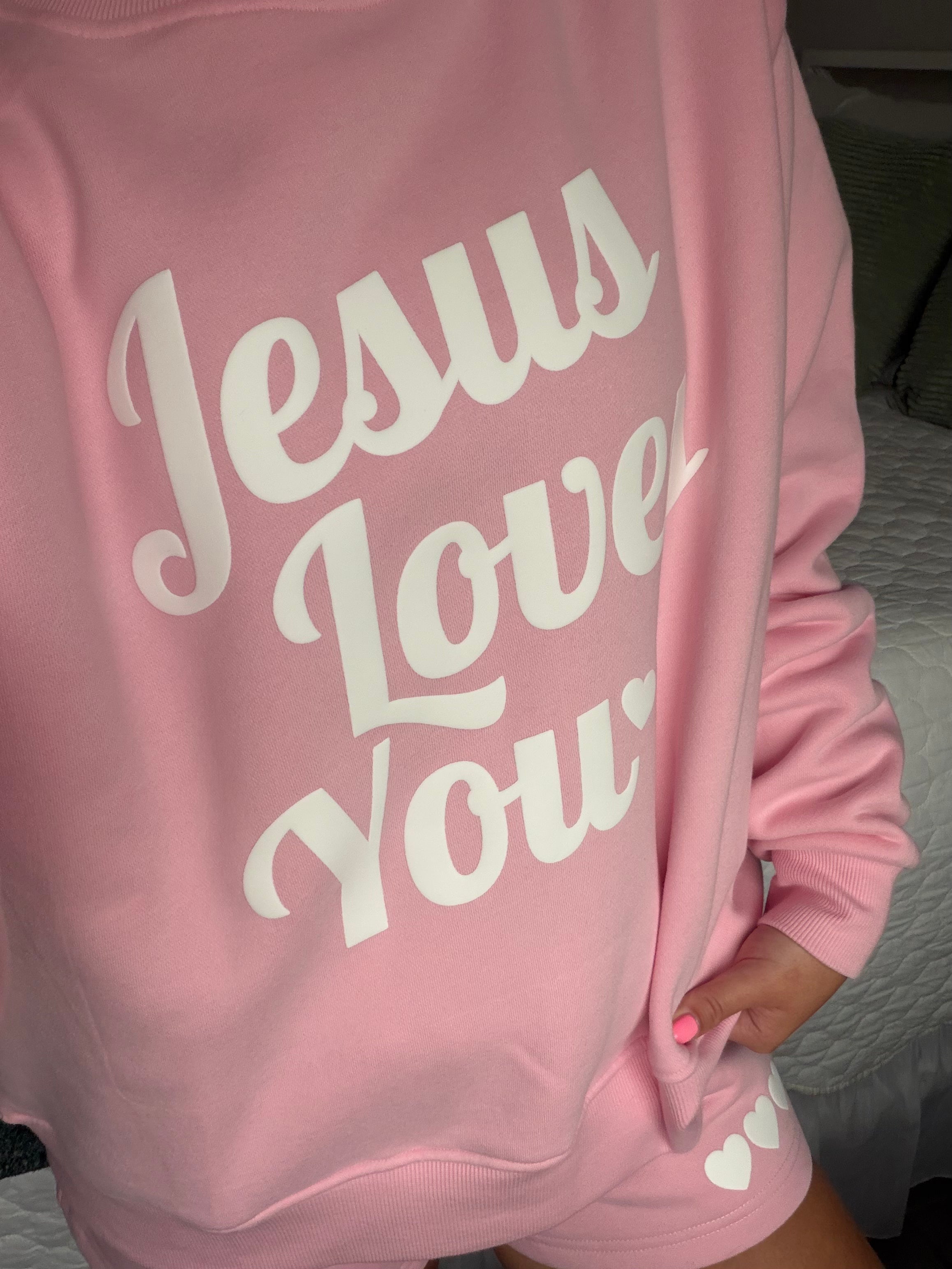 'Jesus Loves You' Mockneck Sweatshirt