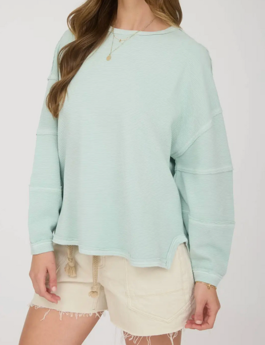 Ocean Breeze Long Sleeve Knit Top